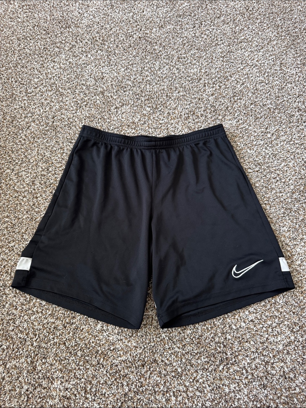 Nike Men’s Black Athletic Shorts with White Swoosh Accent